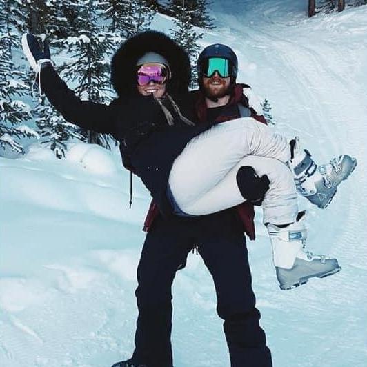 Josh teaching me how to ski!