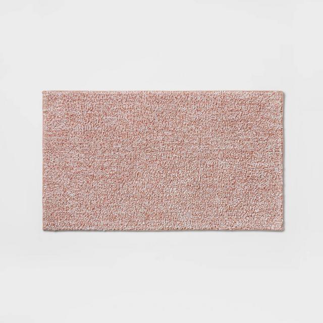 20"x34" Performance Texture Solid Accent Bath Rug Clay - Threshold™