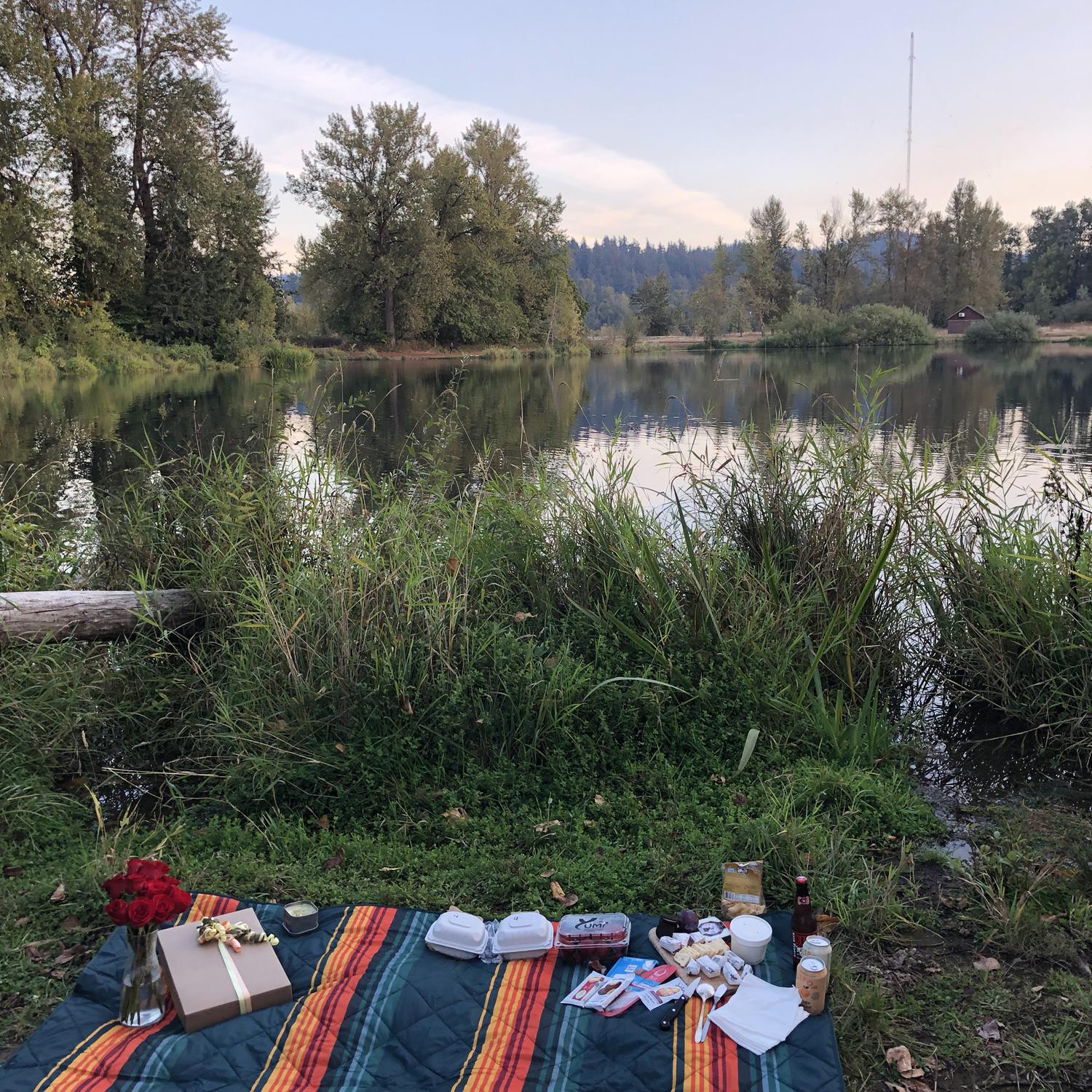 We celebrated one year on October 4th, 2022! Will made this boujee picnic. He really pulled out all the stops!