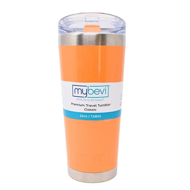 MyBevi Classic Stainless Steel Premium Grade Insulated Travel Tumbler (Orange, 26 oz)