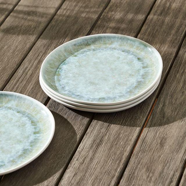 Reactive Melamine Dinnerware, Salad Plate, Melamine, Reactive, Set of 4, Celadon