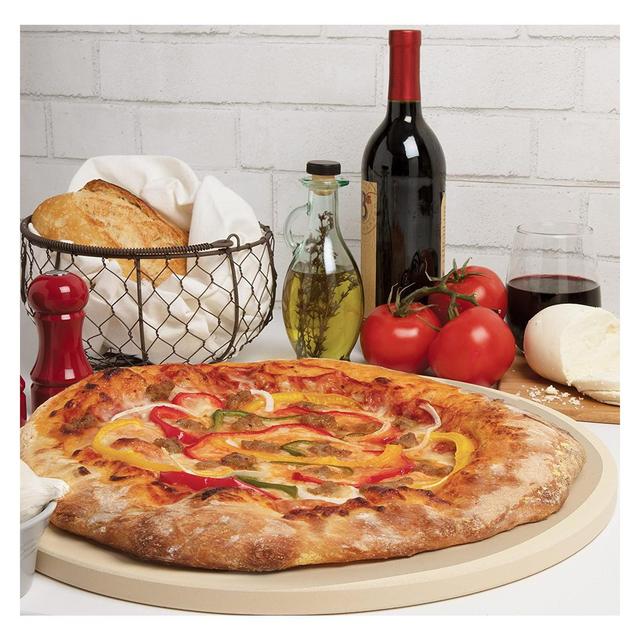 Cucina Pro Pizza Stone for Oven, Grill, BBQ - Round 5/8 Inch Extra Thick Baking Stone w/ Safe & Even Heating - XL