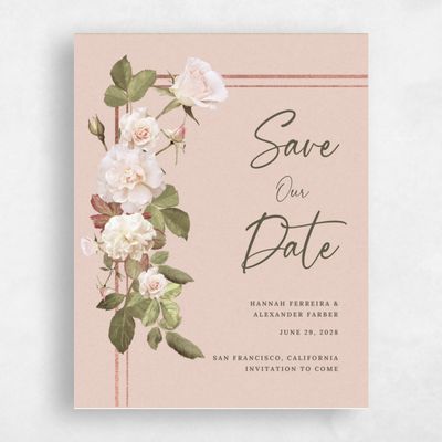 Pink Magnet Wedding Save the Date - Quintana Bloom