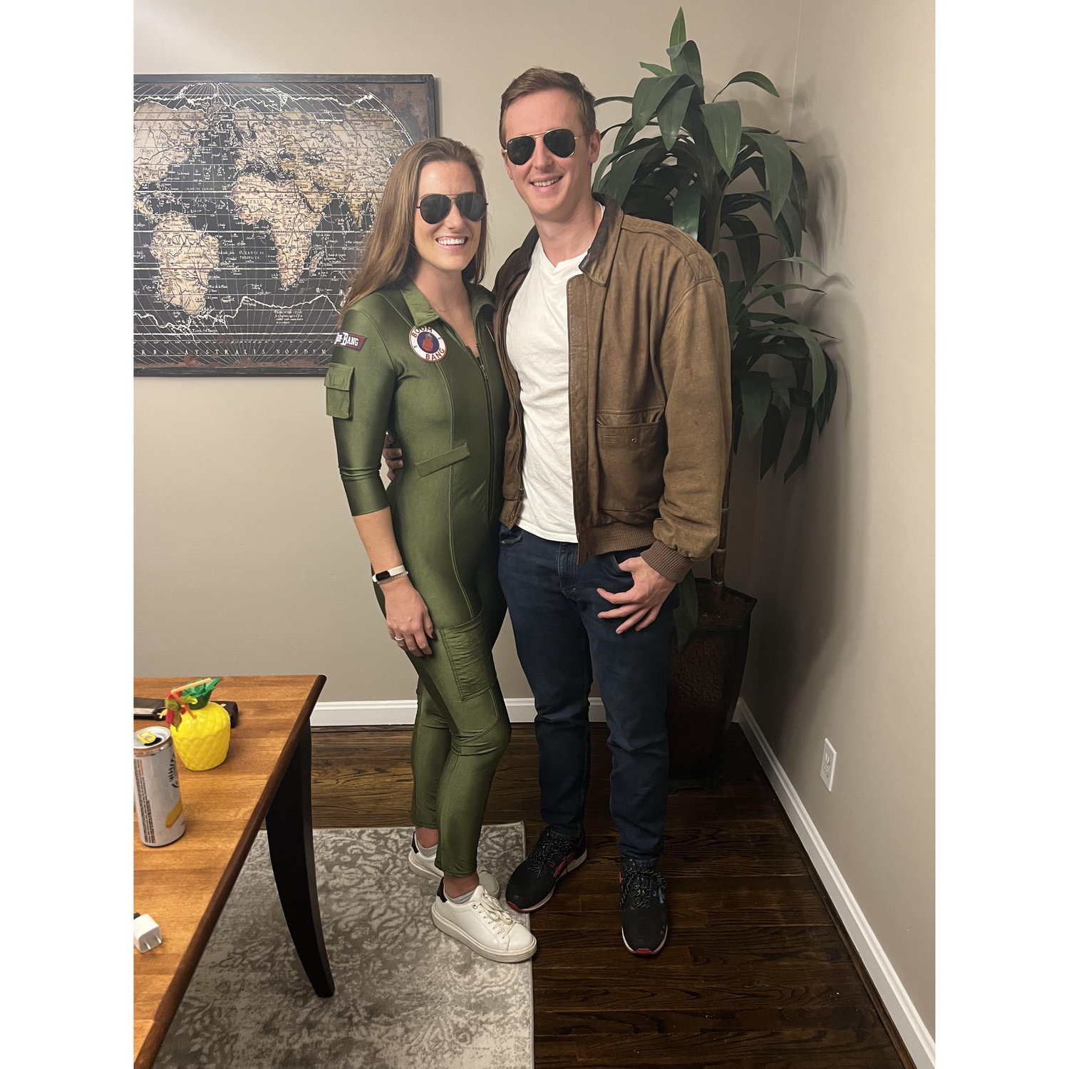 Our first Halloween together as a couple, Maverick Top Gun costume.