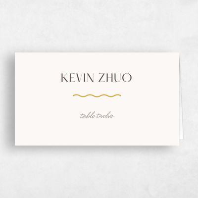 Mustard, Yellow Wedding Place Card - Girard