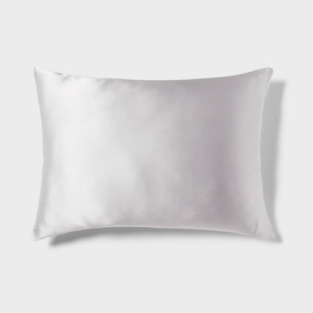 Standard 100% Silk Pillowcase with Hidden Zipper Light Gray - Threshold™