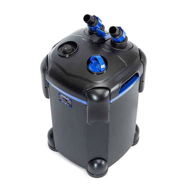AMOSIJOY 225GPH Ultra-Quiet Canister Filter, 2-Stage External Aquarium Filter with Free Media for Large Fish Tanks and Aquariums