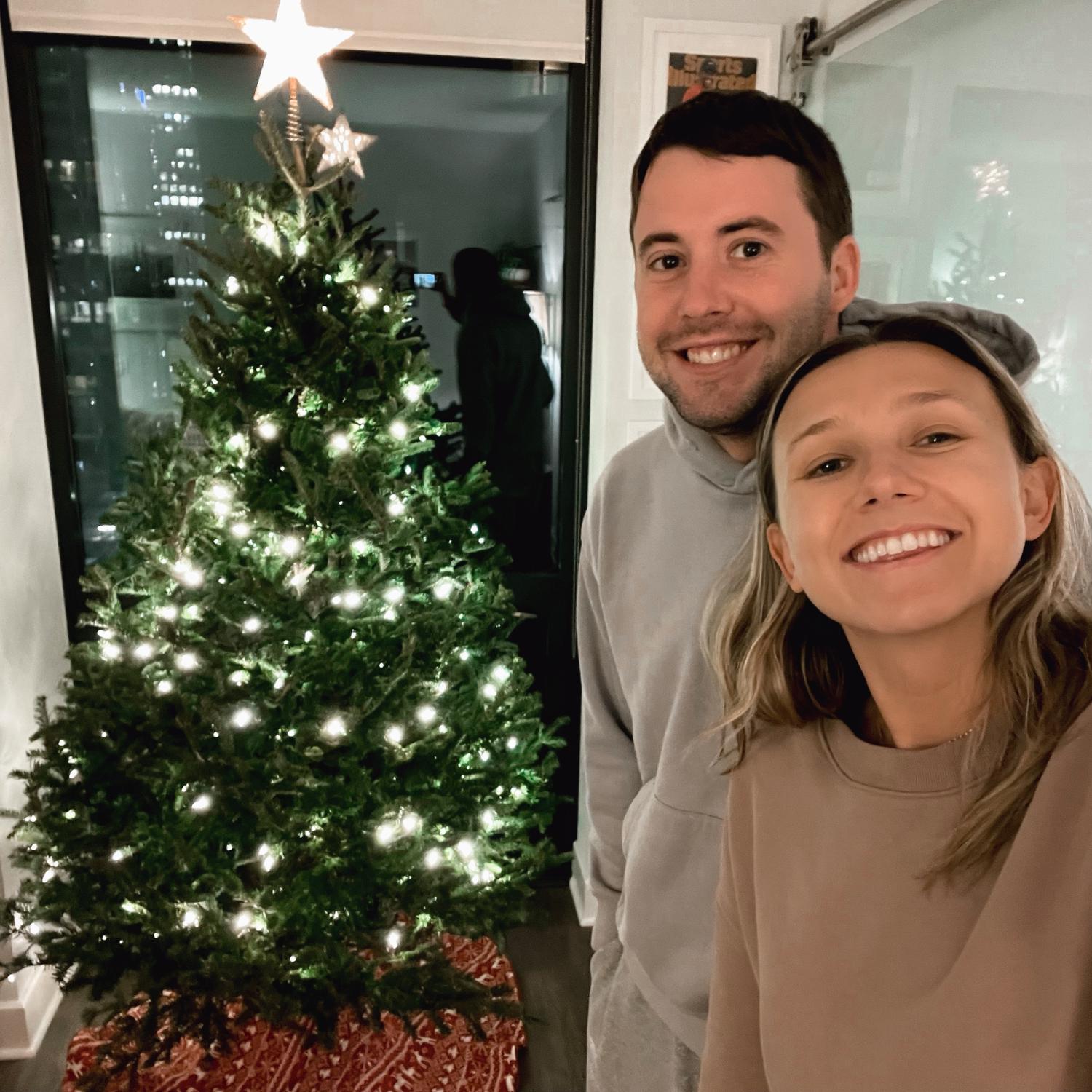 Our first Christmas tree in our first apartment together!