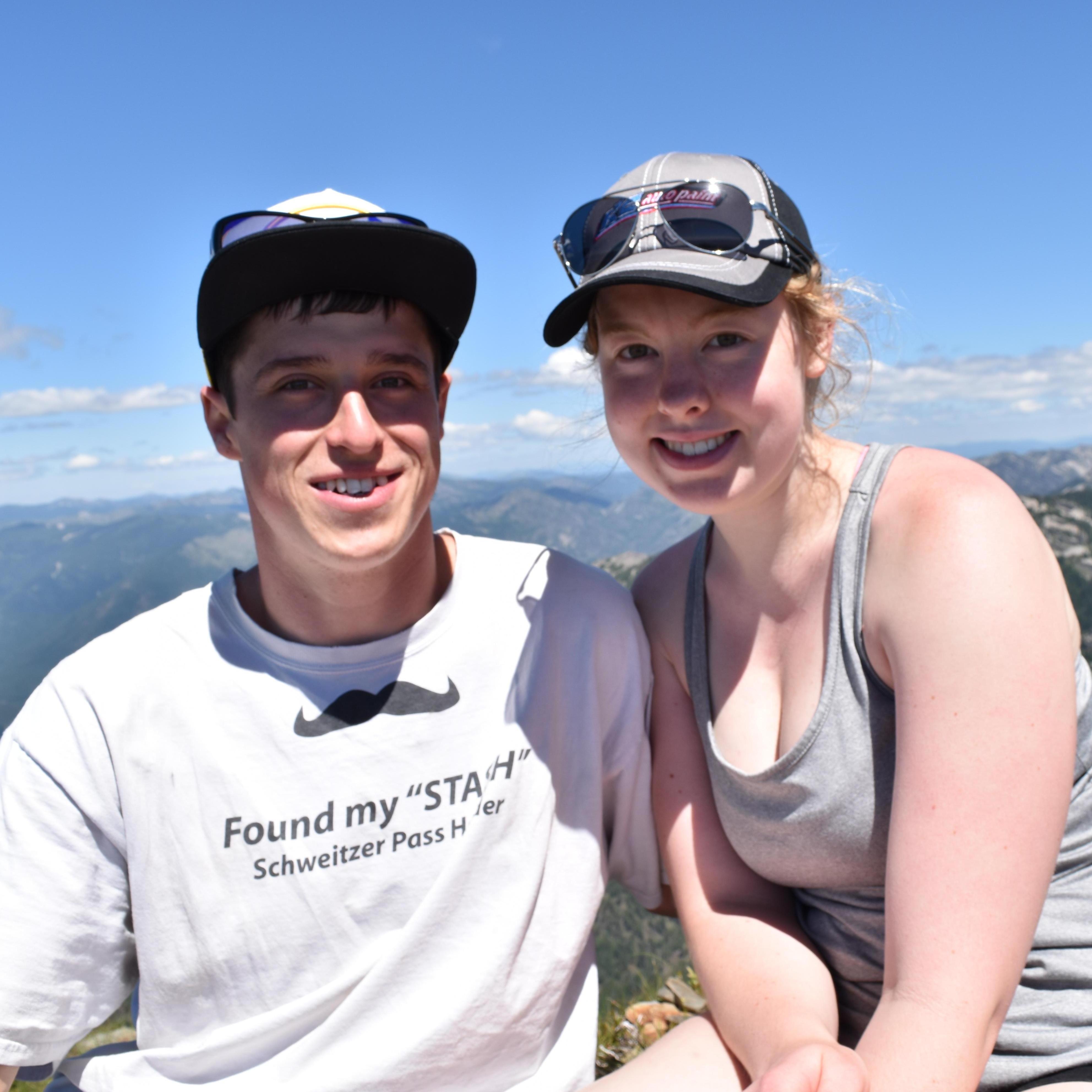 This photo was taken at the top of Scotchman's Peak after we conquered the climb. Dillon only had to drag me the last quarter mile to the top but we made it! #teamworkmakesthedreamwork