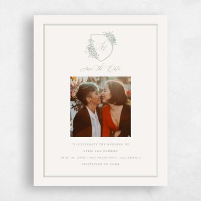 Light Oatmeal, Beige Wedding Save the Date - Joya Portrait