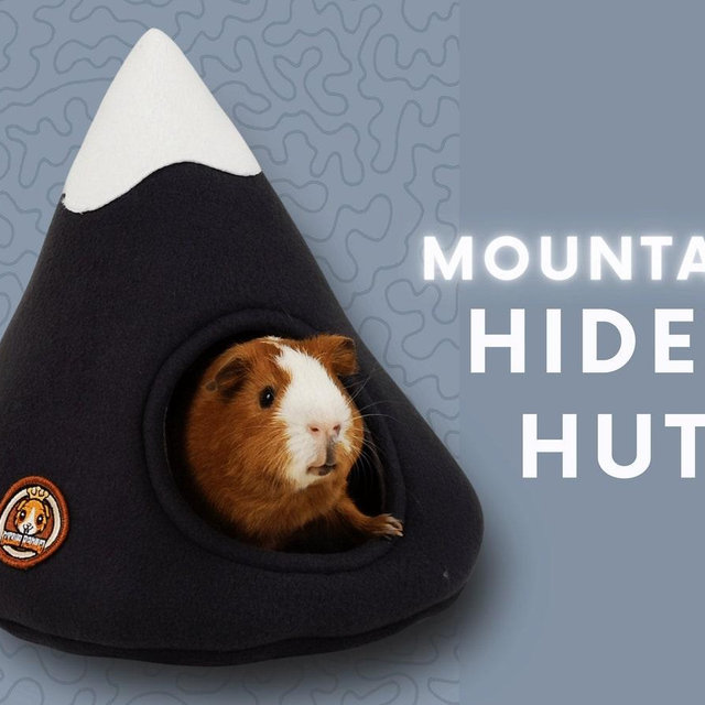 GuineaQueen® Hidey Hut - Guinea Pig Fleece Bed - Hideout - Foam House MOUNTAIN
