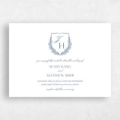Dark Cobalt, Blue Wedding Invitation - Oakdale Landscape