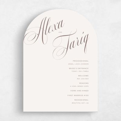 Beige Arch Wedding Program - Dametta