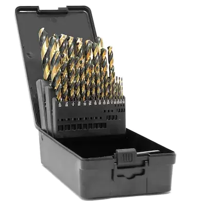 WEN Black Gold Drill Bit Set 29-Piece Assorted Set Black and Gold Coated Hss Twist Drill Bit Set