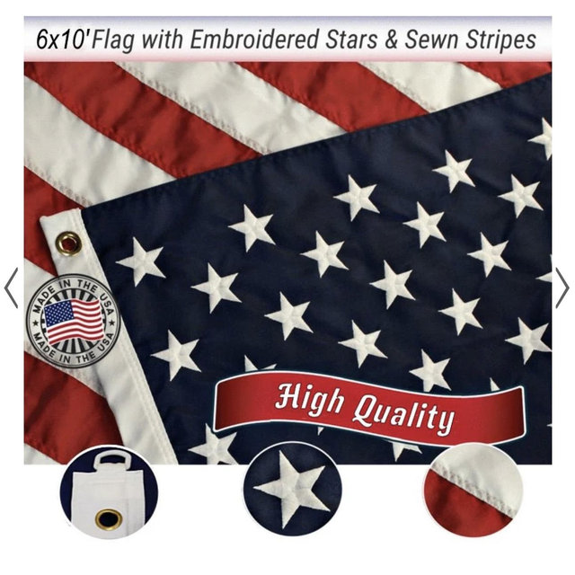 6x10 FT EMBROIDERED AMERICAN FLAG