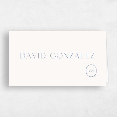 Denim Blue Wedding Place Card - Conrad