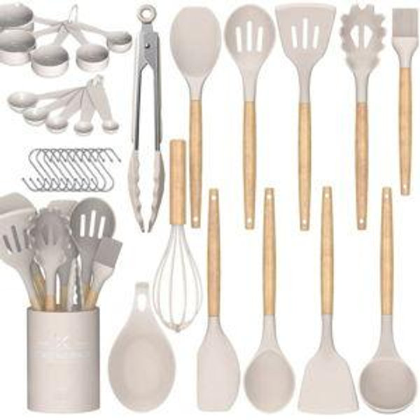 Khaki Kitchen Cooking Utensils Set