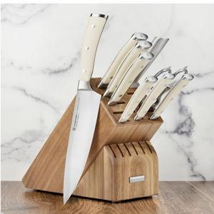 Wusthof Classic Ikon 10 Piece Knife Block Set - Acacia / Creme