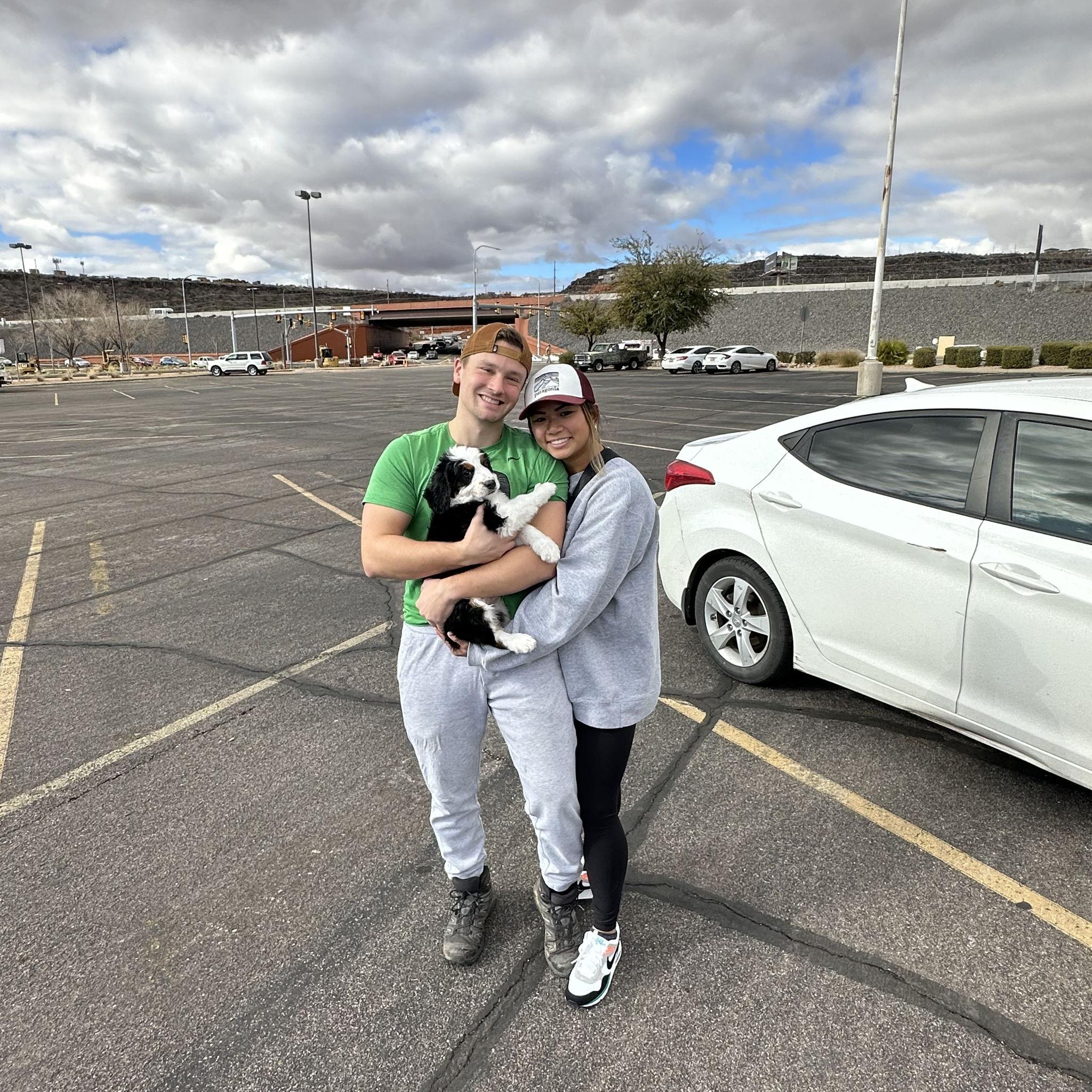 The day we got our baby, aka Chants!!!