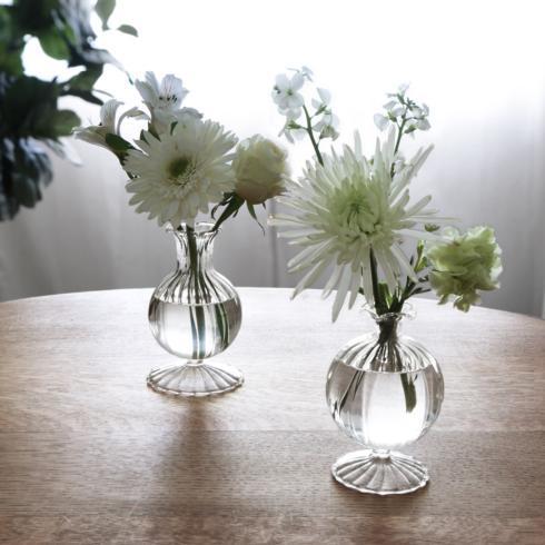 Beatriz Ball Glass Cambridge Ella 7" Bud Vase Set of 2 (Clear)