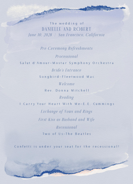 Balla | Sweet Blue | Zola Wedding Programs