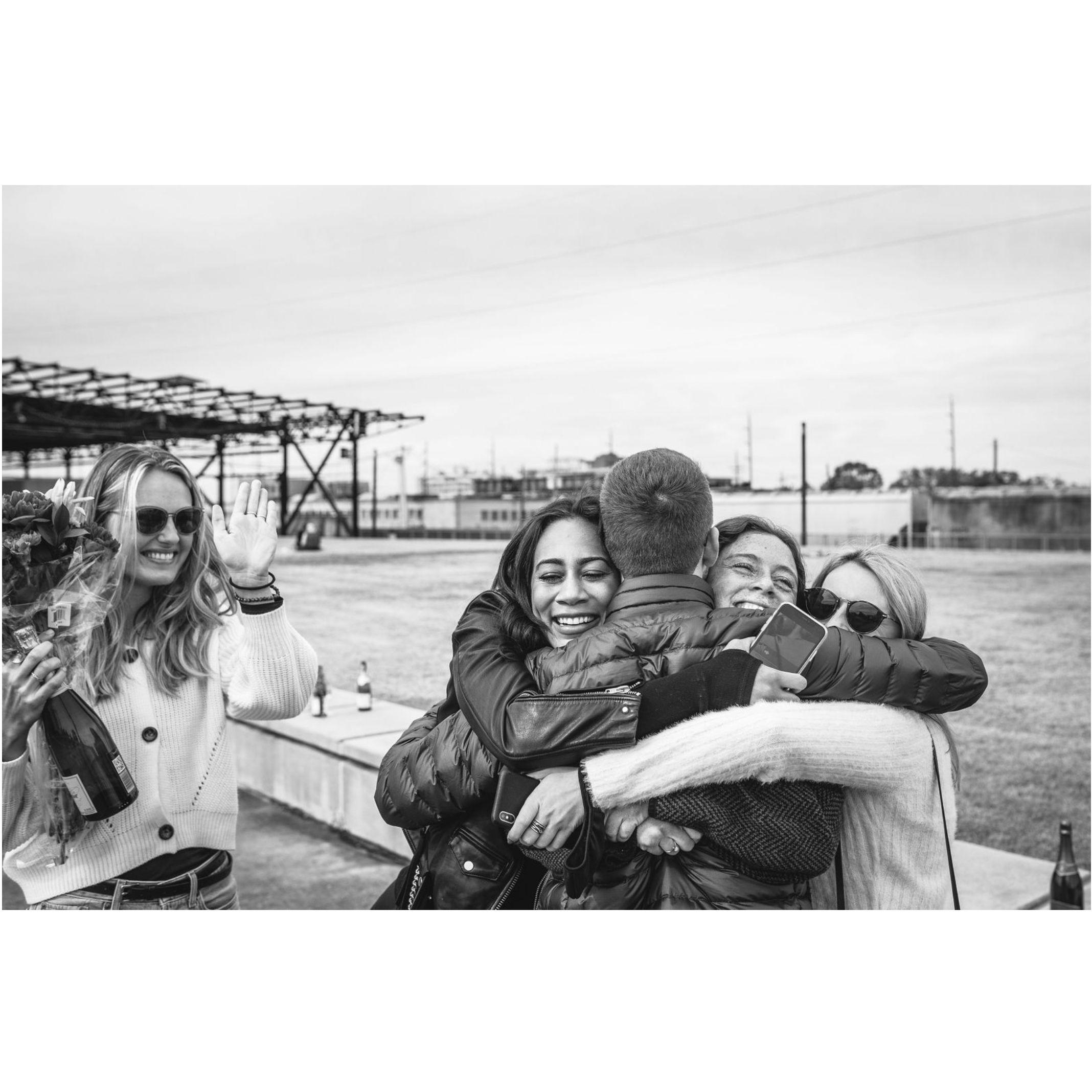 After Lizzie, Kristen, and Hollis surprised Kristen at the proposal! The best!!!