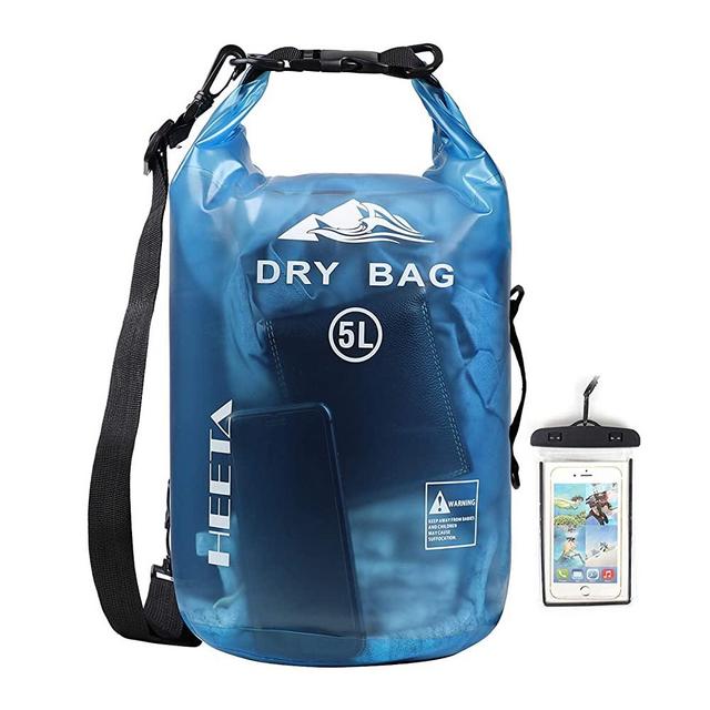 HEETA Waterproof Dry Bag for Women Men, 5L/ 10L/ 20L/ 30L/ 40L Roll Top Lightweight Dry Storage Bag Backpack with Phone Case for Travel, Swimming, Boating, Kayaking, Camping and Beach
