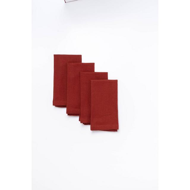 4pk Cotton Easy Care Napkins Red - Threshold™