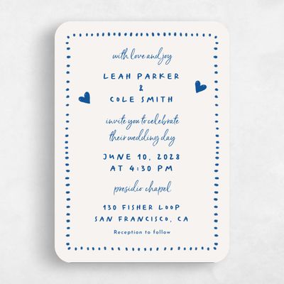 Blue Rounded Wedding Invitation - Ceres Classic