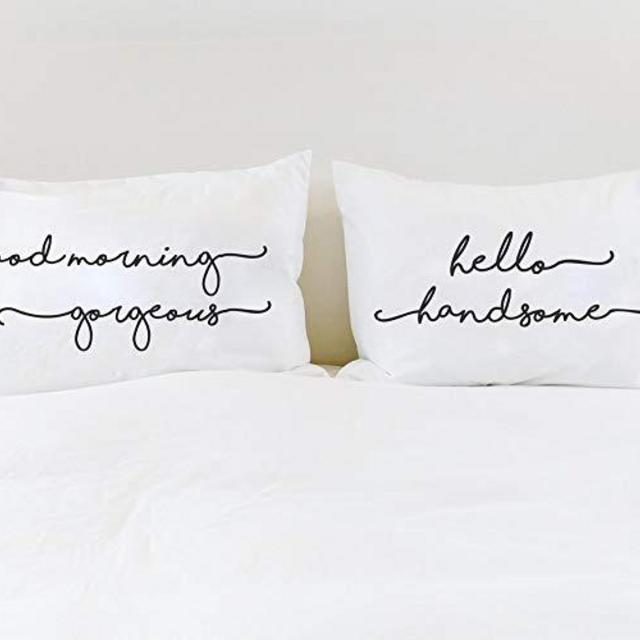His and Hers Pillowcases Good Morning Gorgeous Hello Handsome Couples Pillowcases Wedding Gift Cute Pillowcases Funny Pillowcases with Quotes Pillowcases with Sayings