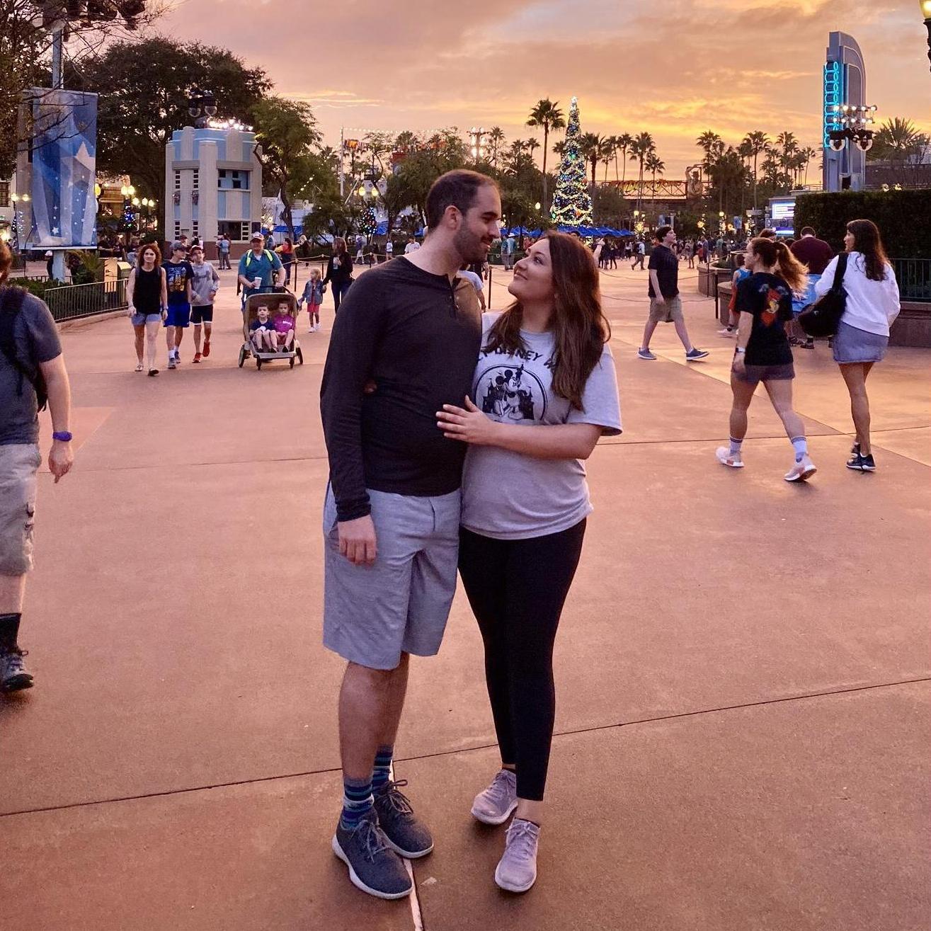 Disney World, 2019. We woke up at 4am to get to ride the new Star Wars attraction. We were so happy to finally go to Disney together as we both love it!