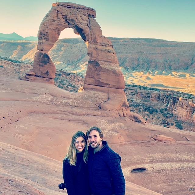 Sunrise at Delicate Arch, Arches National Park. Hiking in dark under the stars highly recommended, but recommend headlamps, instead of the iPhone flashlights we were using!