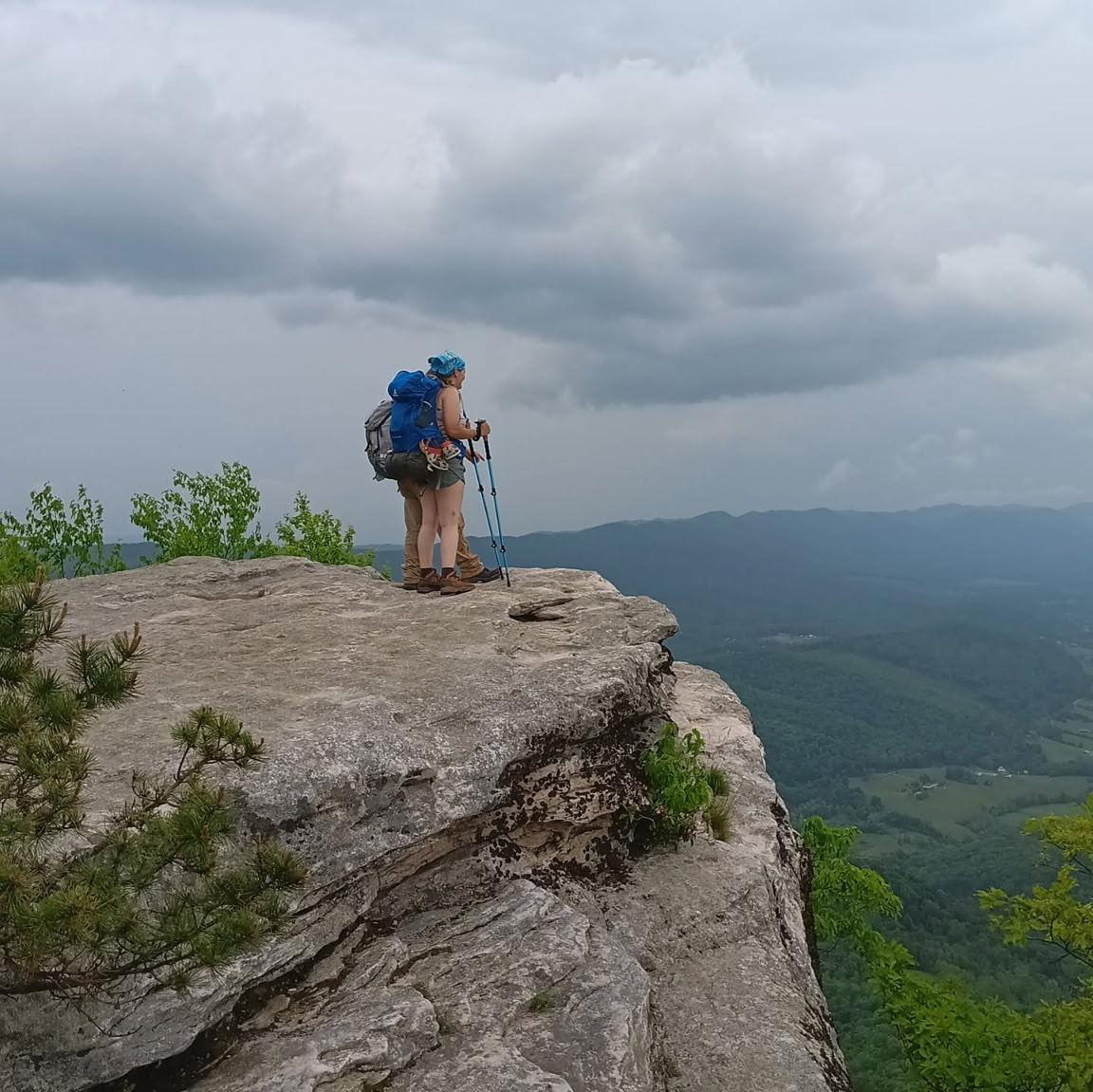 Taking in the view of the storm in the distance