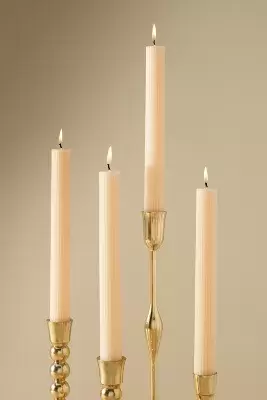 Fluted Taper Candles, Set of 4