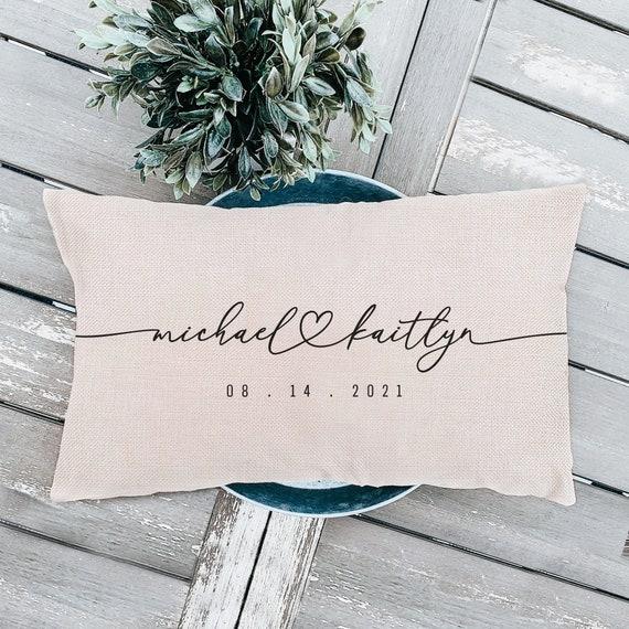 Pillow With Couples Name - Established Date Custom Pillow - Wedding Gifts Personalized Pillow - Gift For Couples - Engagement Gift Idea