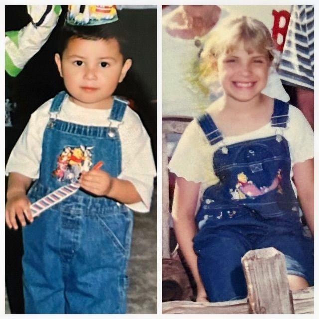 We were both fans of wearing Winnie the Pooh overalls.