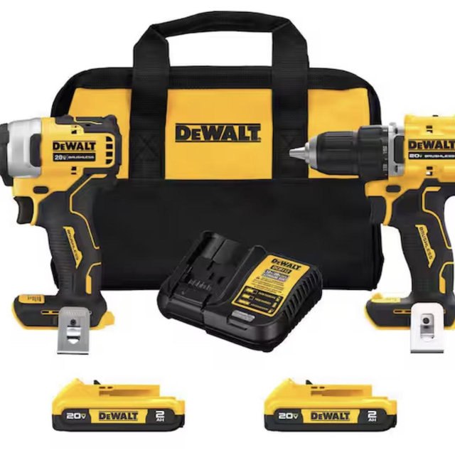 DEWALT ATOMIC 20-Volt MAX Lithium-Ion Cordless Combo Kit (2-Tool) with (2) 2.0Ah Batteries, Charger and Bag DCK225D2