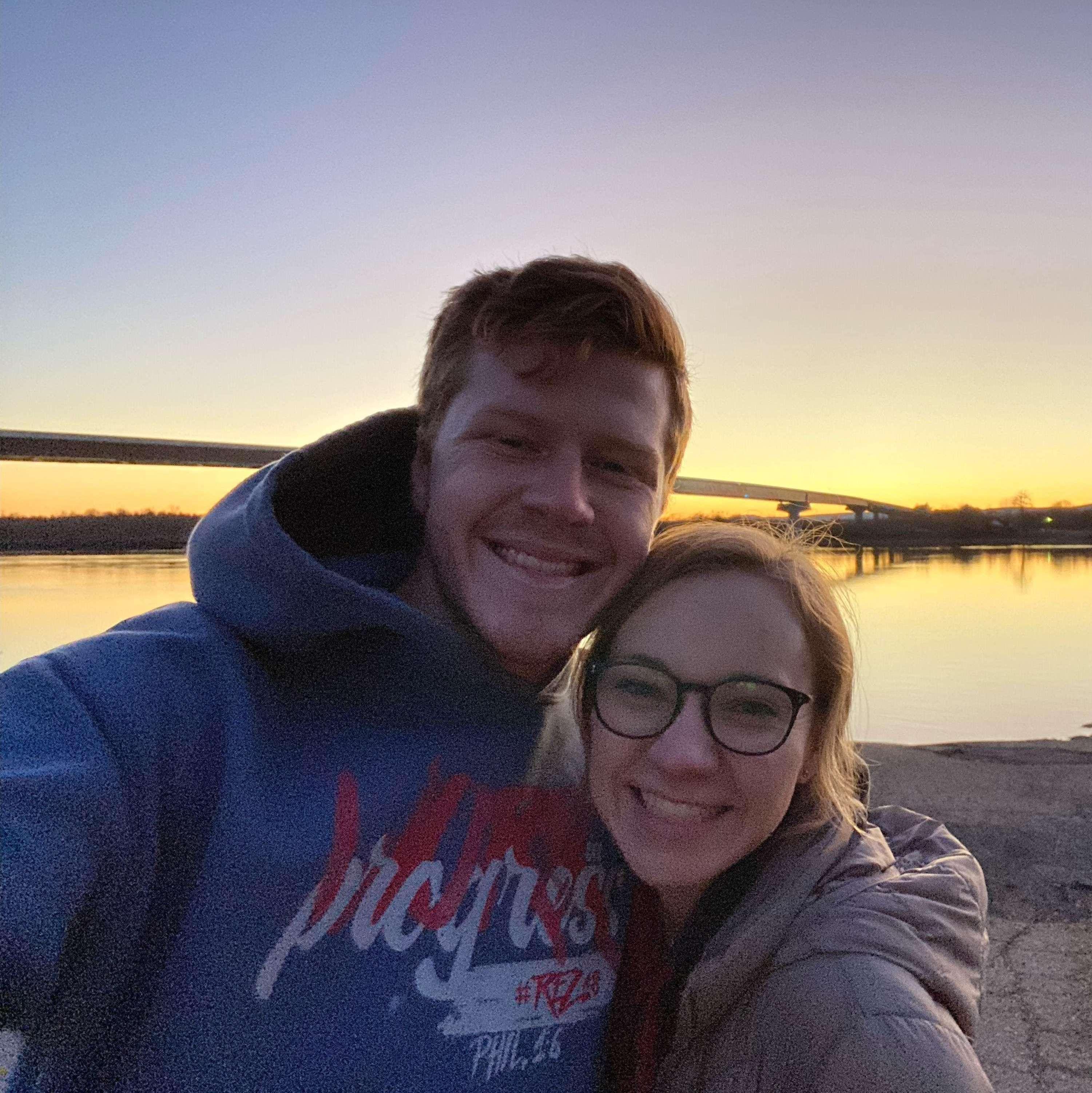 One of many selfies together at our favorite sunset spot.