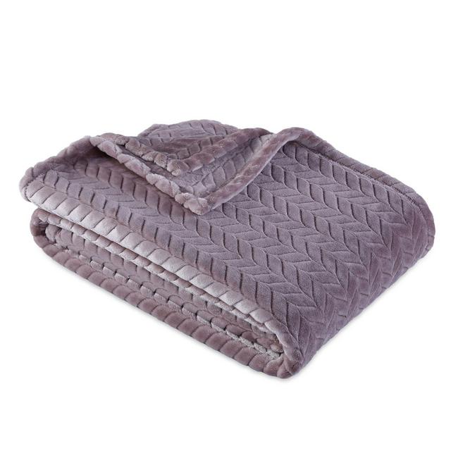 Berkshire Blanket® Ultra Velvetloft Jacquard Throw Blanket in Putty