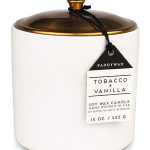 Paddywax Candles Hygge Collection Scented Soy Wax Blend Candle, 15-Ounce, Tobacco + Vanilla