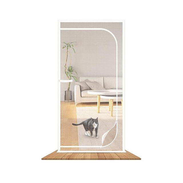 SHRRL Upgraded Pet Screen Door Fits Door Size 30''x 80'', Thickened Cat Resistant Mesh Screen Door for Living Room, Bedroom, Kitchen, Patio, Dog Cat Scratch Proof Screen with Zipper Closure