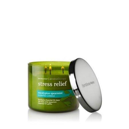 Bath & Body Works, Aromatherapy Stress Relief 3-Wick Candle, Eucalyptus Spearmint