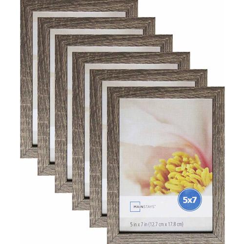 Mainstays Linear 5" x 7" Rustic Frame, Set of 6