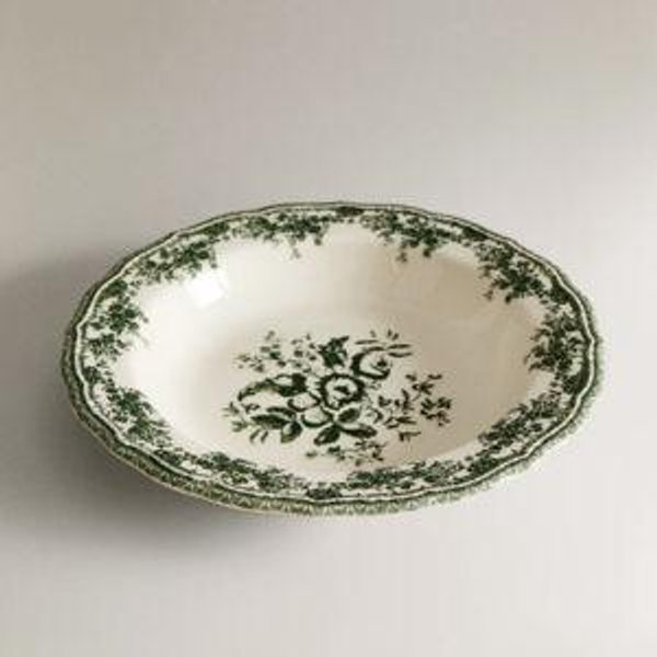 FLORAL EARTHENWARE SOUP PLATE