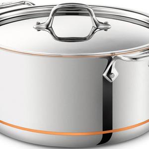 Groupe SEB - All-Clad 6508 SS Copper Core 5-Ply Bonded Dishwasher Safe Stockpot / Cookware, 8-Quart, Silver