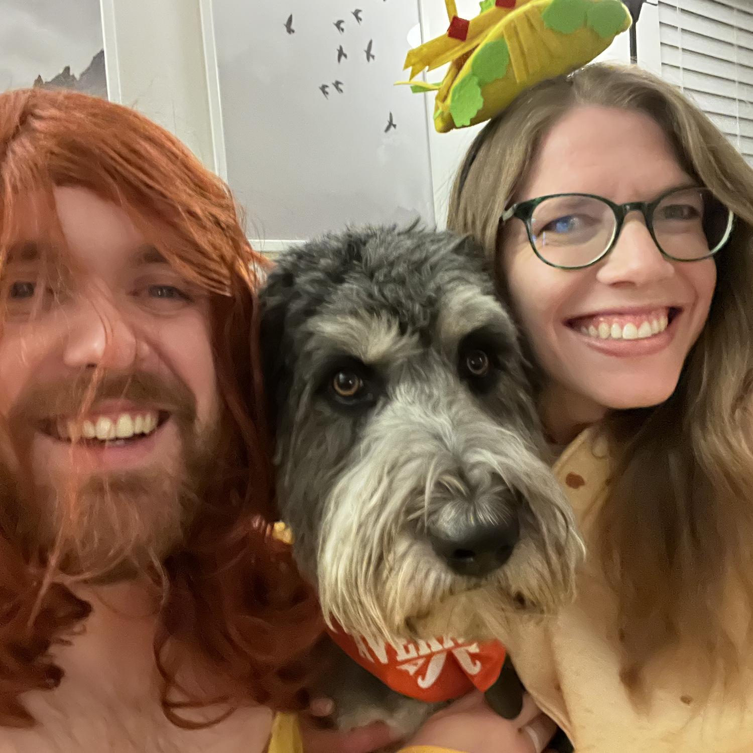 Pre-Halloween selfie with our boy 🌮 (costume- Taco Belle) 2023