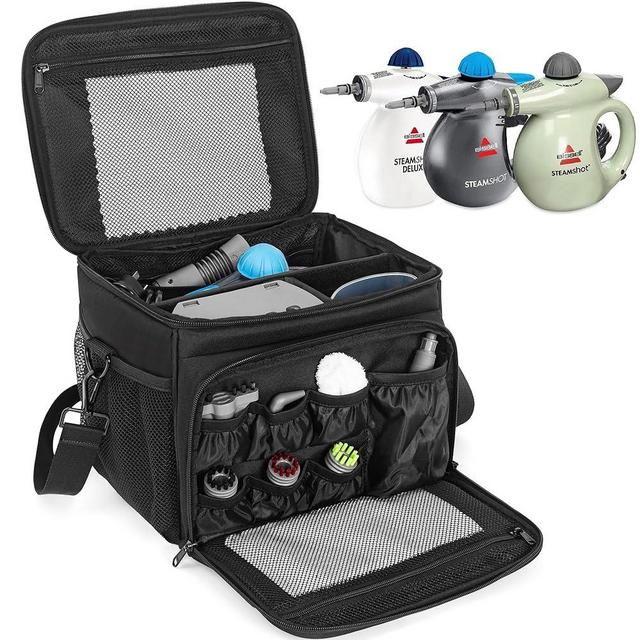 OUUTMEE Carry Bag Compatible with Bissell SteamShot Hard Surface Steam Cleaner 39N7V/39N7A, Adjustable Compartments Steam Cleaner Storage Bag, Travel Bag with Extra Pockets for Accessories