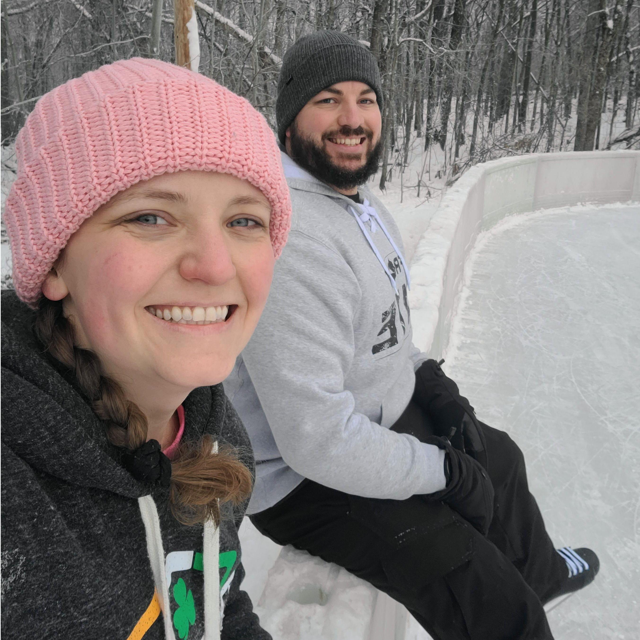 Enjoying the winter with some outdoor skating