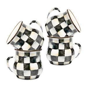 Check Enamel Mug - service for 12