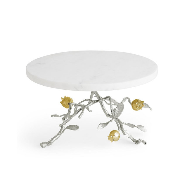 Michael Aram Pomegranate Silver and Gold Cake Stand